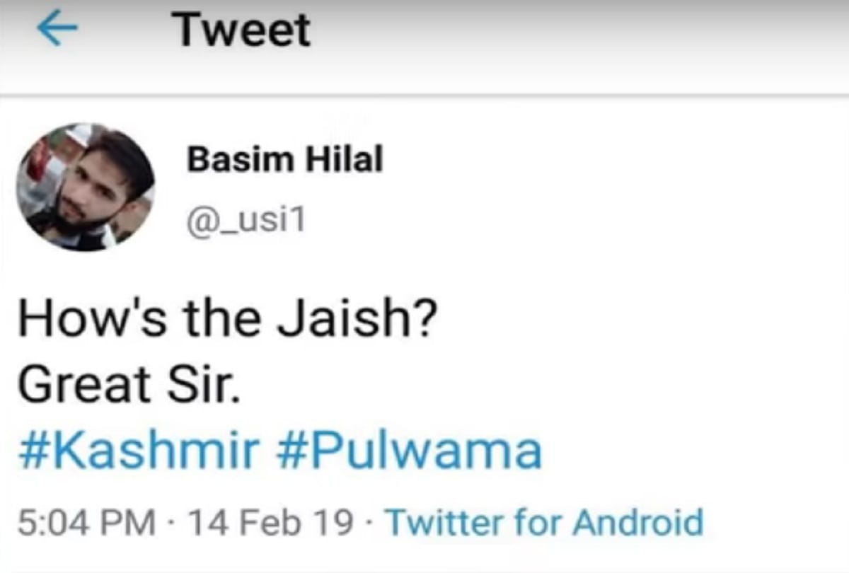 AMU student Tweeting in support of Jaish might flee to Kashmir