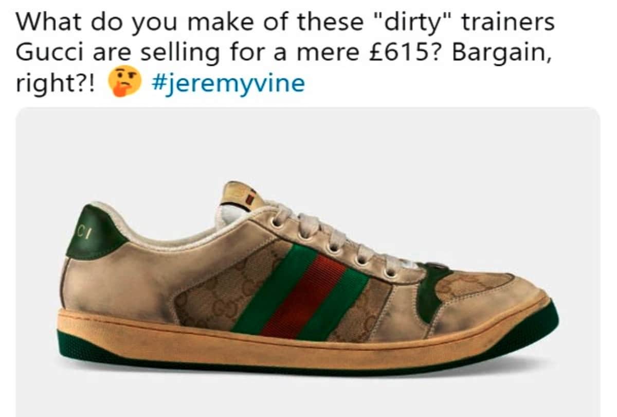 gucci gets troled for selling dirty shoes