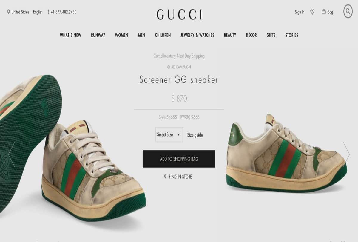 gucci gets troled for selling dirty shoes