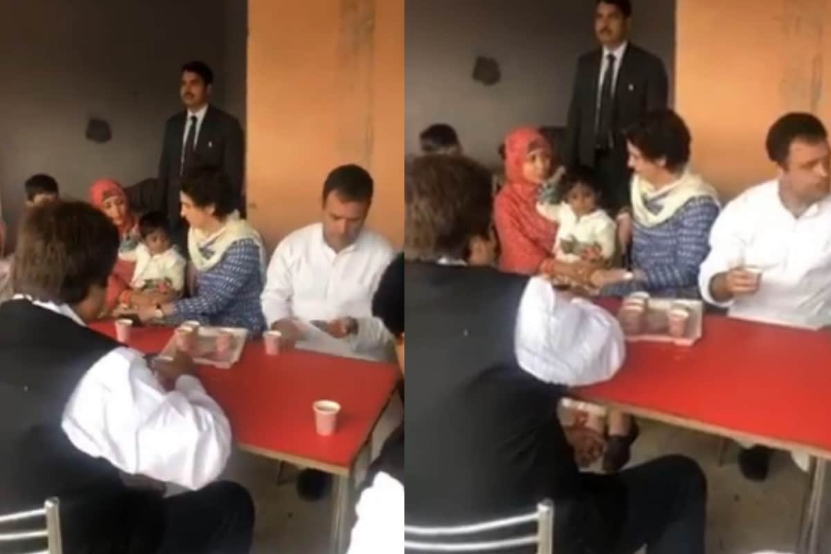 Rahul-Priyanka gandhi had a Tea on the dhaba in shamli UP Tribute to the martyrs of Pulwama