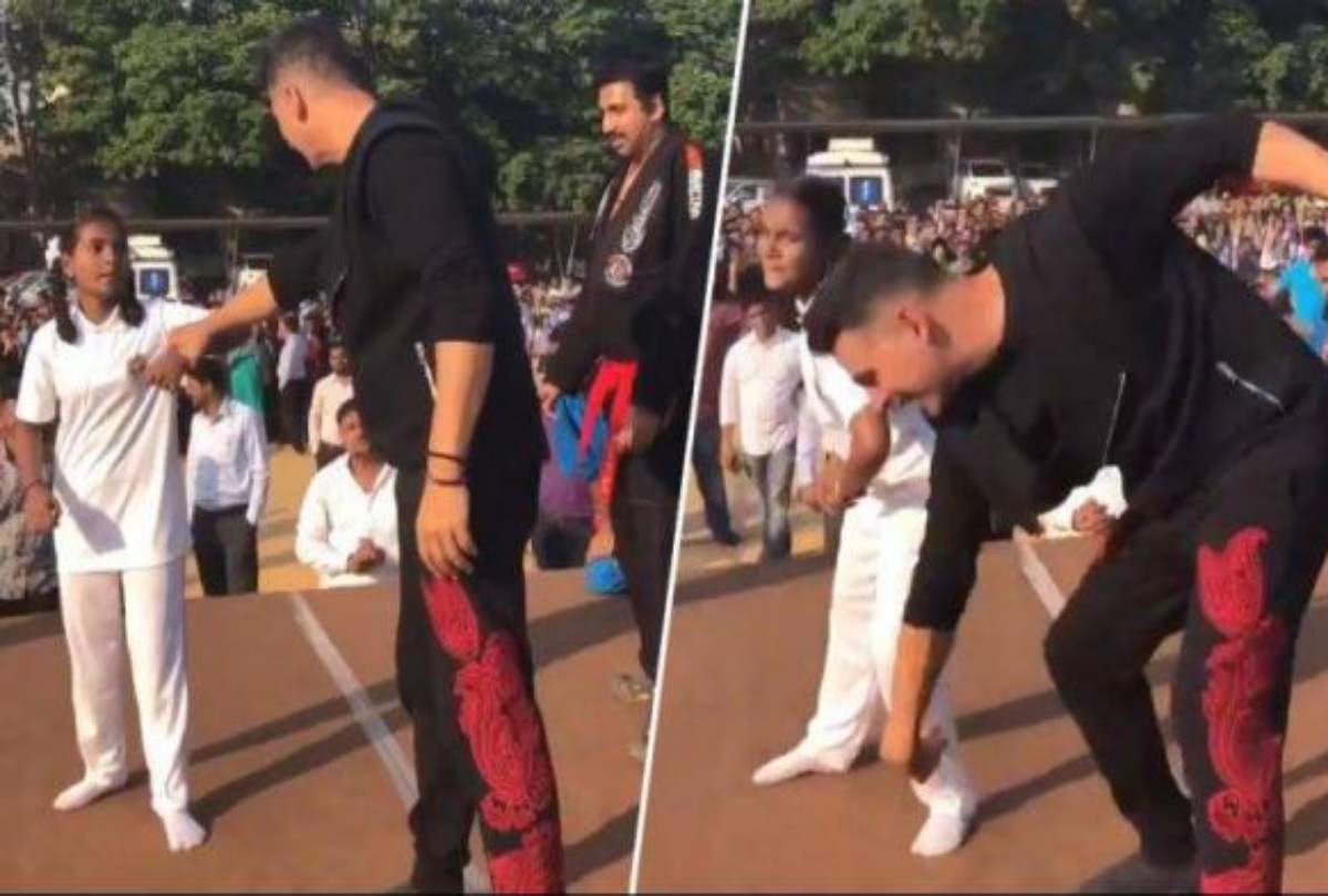 akshay kumar gave self defence training to girls child in thane