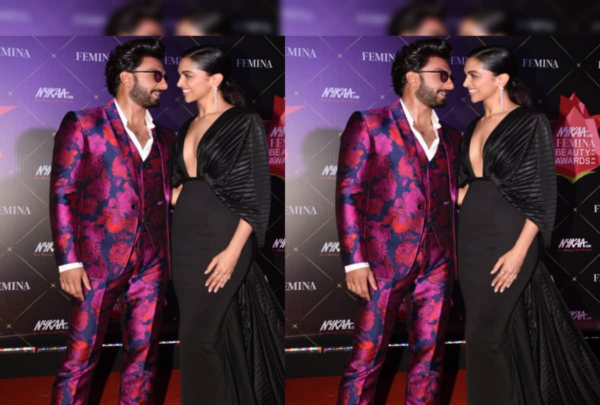 Ranveer Singh with wife Deepika Padukone at Nykaa Femina Beauty Awards 2019