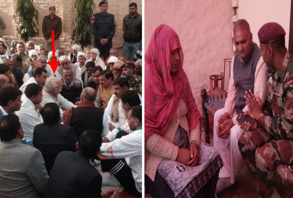 cm manohar lal khattar and jawans reach martyr sandeep house pay tribute read all announcement
