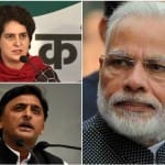नरेंद्र मोदी- प्रियंका-अखिलेश