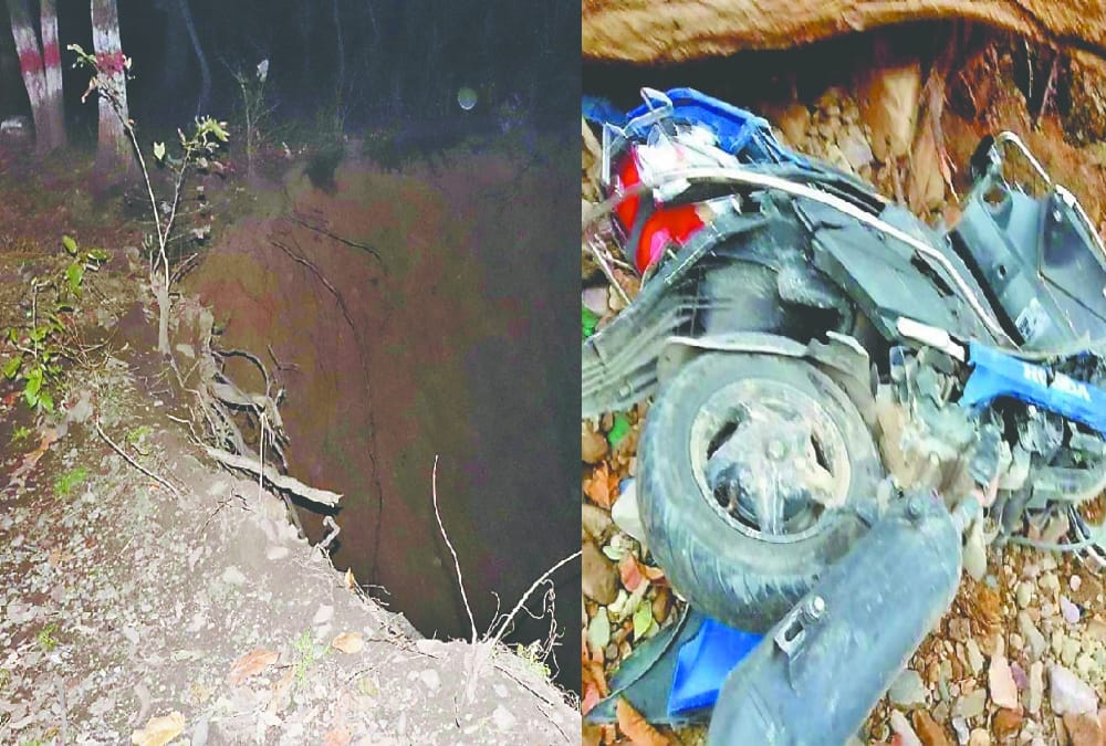 Girl and boy fell into ditch with scooty in rishikesh
