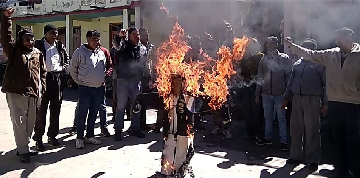 protest against terrorism in bageshwar
