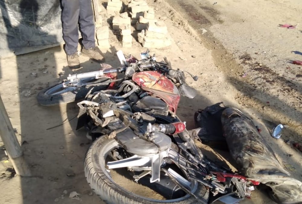 A vehicle trampled two men in ayodhya.