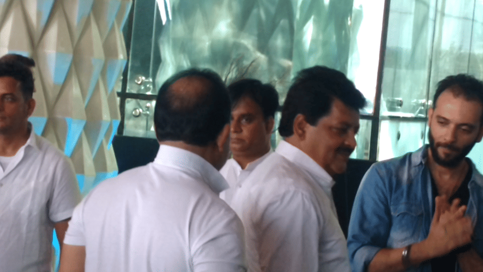Madhuri Dixit Himesh Tabbu arrive at Rajkumar Barjatya prayer meet in mumbai 