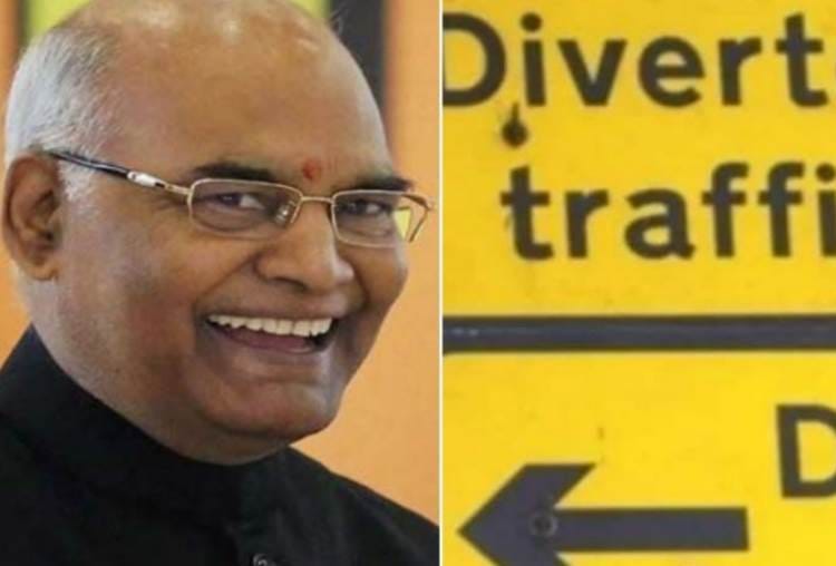 route diversion on lucknow visit of president