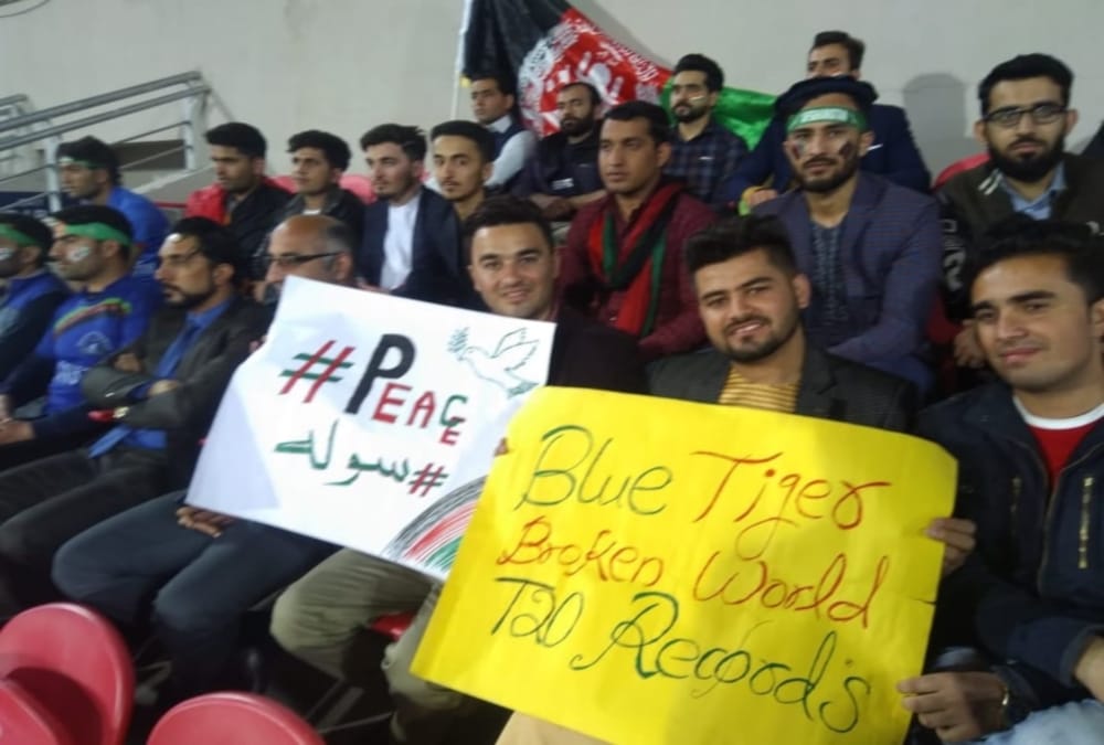 ire vs afg t20 in dehradun Afghanistan fans make painting for india pakistan peace