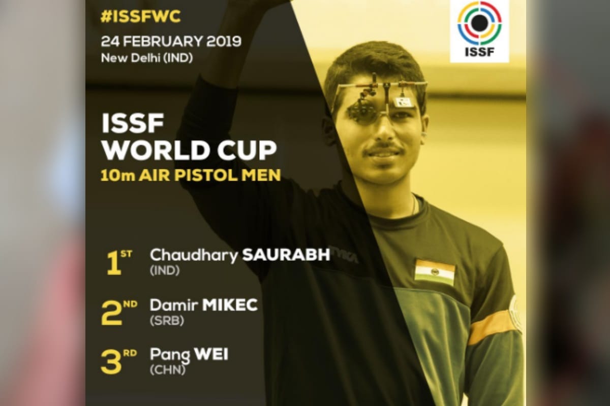 saurabh chaudhary smashes world record winning gold medal in shooting secures olympic quota