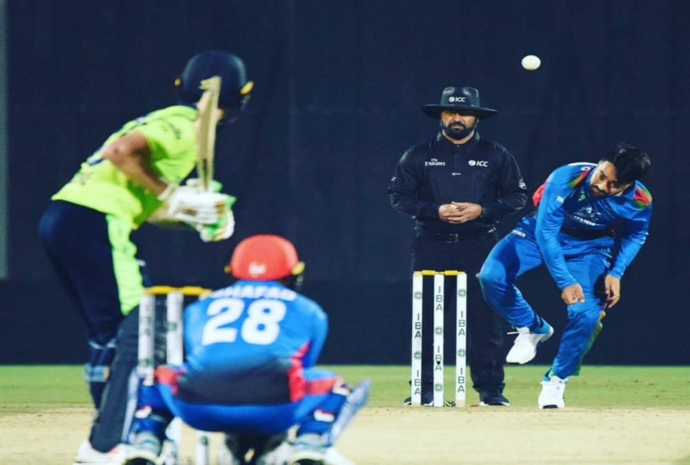 ire vs afg t20 in dehradun rashid khan Hat Trick wicket