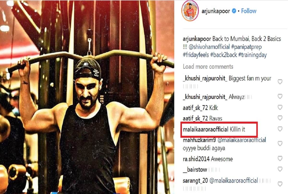 Malaika Arora Killing it comment on Arjun Kapoor gym picture viral on social media