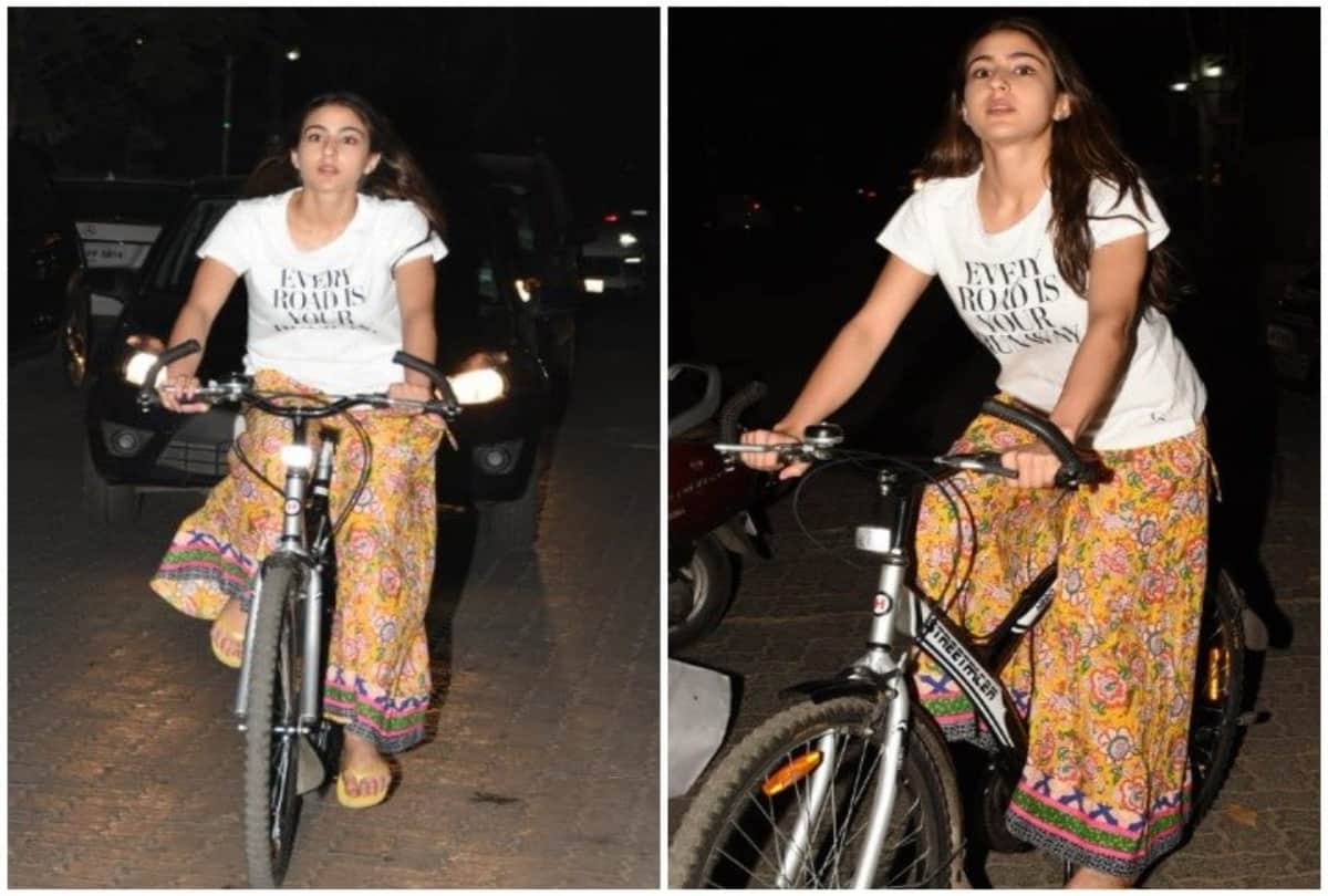 Pics of Sara Ali Khan Cycling viral on social media