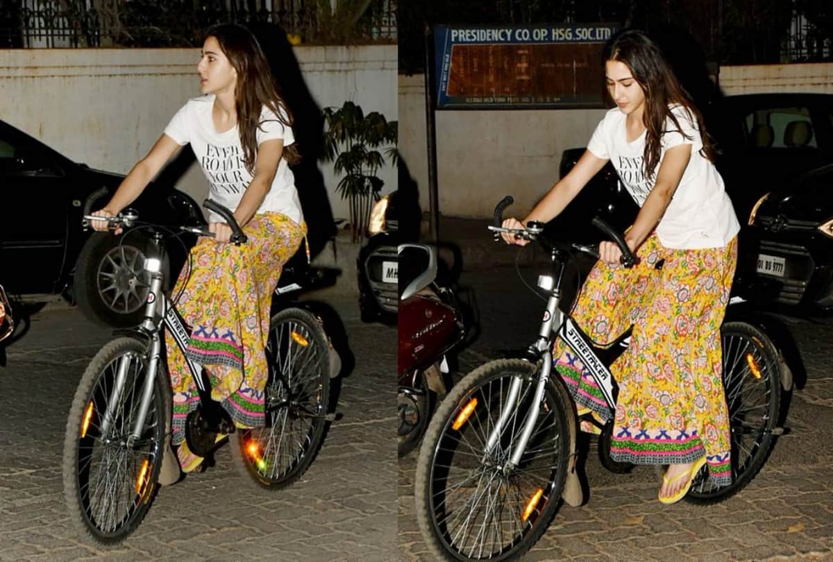 Pics of Sara Ali Khan Cycling viral on social media