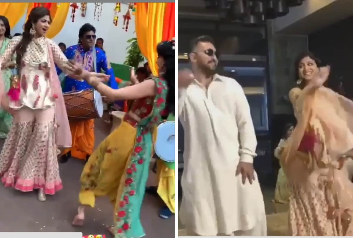 shilpa shetty and raj kundra dance at sister in law mehndi ceremony