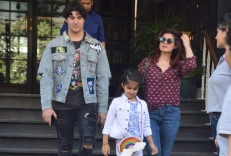 akshay khanna wife twinkle khanna with son aarav and nitara