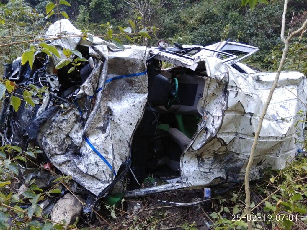 bolero fell into gorge at Najibabad Buakhal National Highway