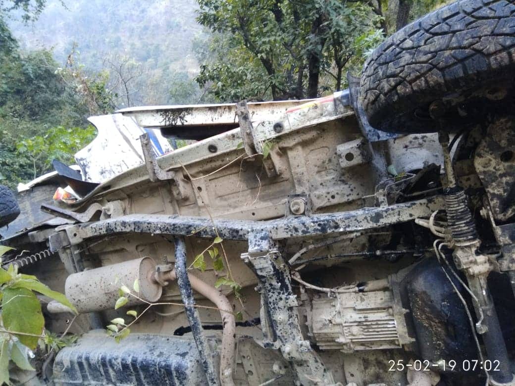 bolero fell into gorge at Najibabad Buakhal National Highway