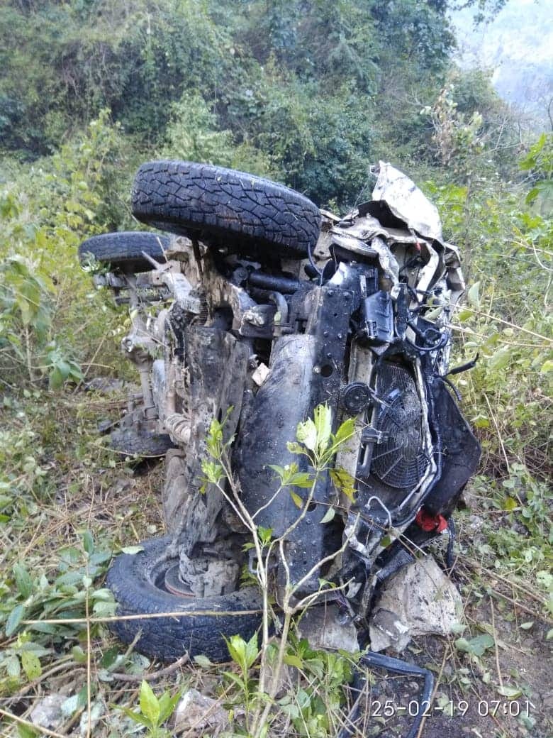 bolero fell into gorge at Najibabad Buakhal National Highway