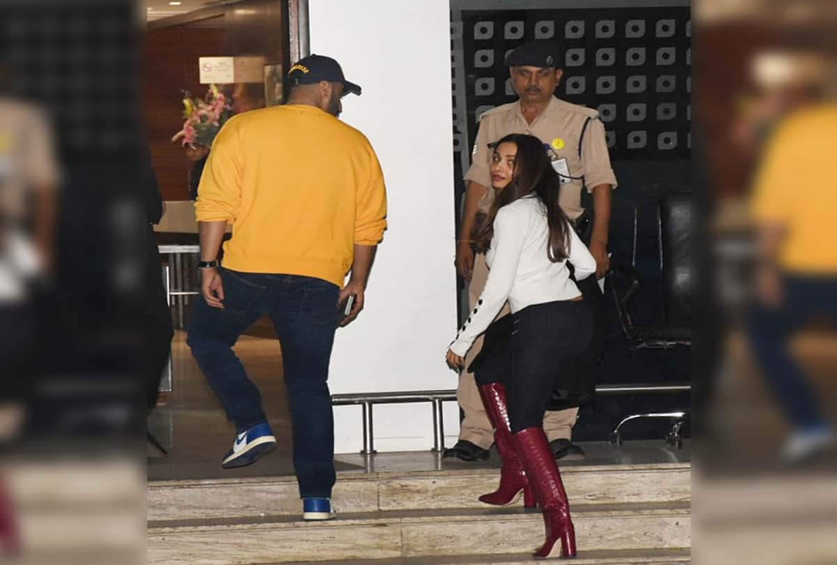 Malaika Arora Arjun Kapoor spotted at Mumbai airport fly out for Akash Ambani Pre-Wedding Party