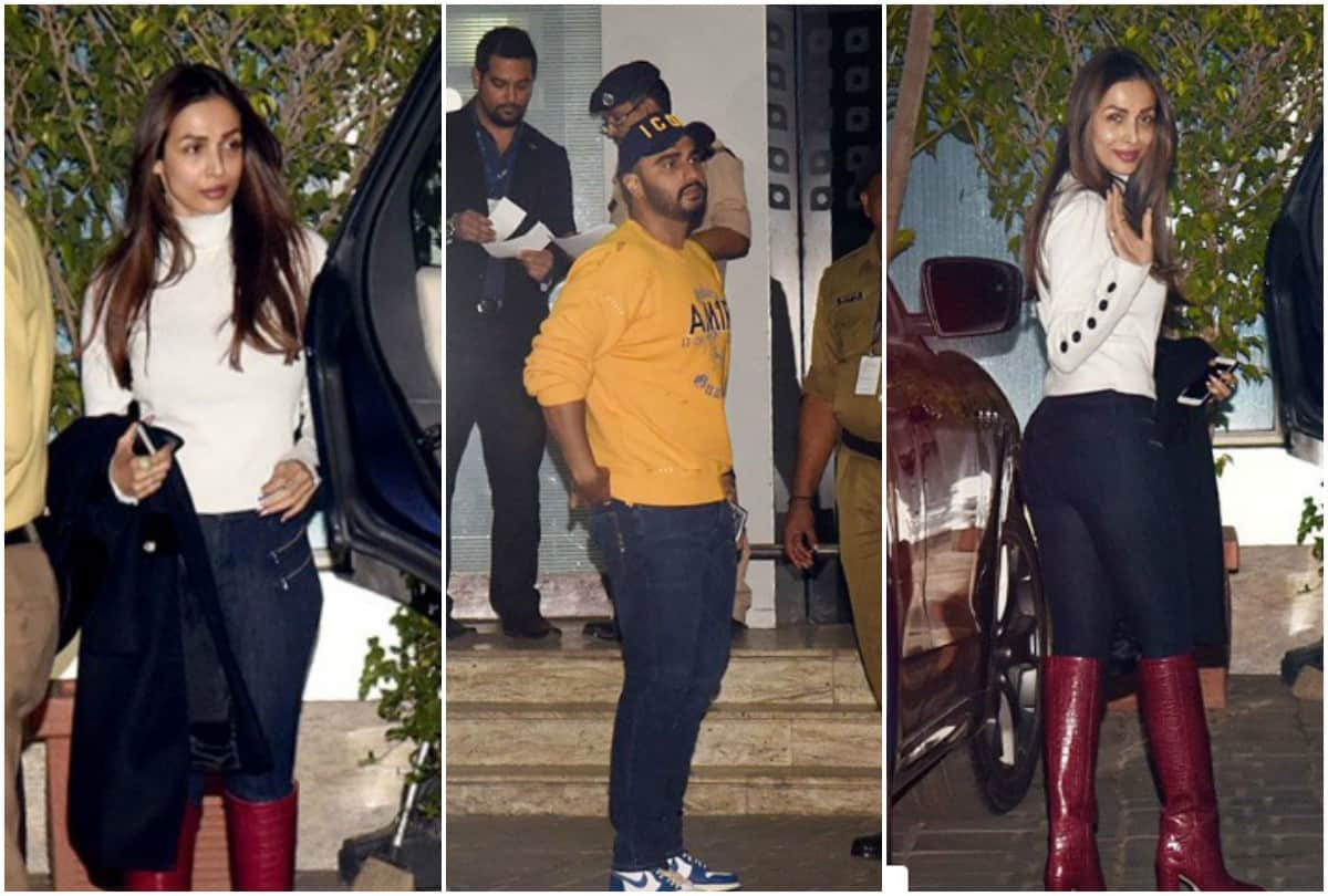 Malaika Arora Arjun Kapoor spotted at Mumbai airport fly out for Akash Ambani Pre-Wedding Party