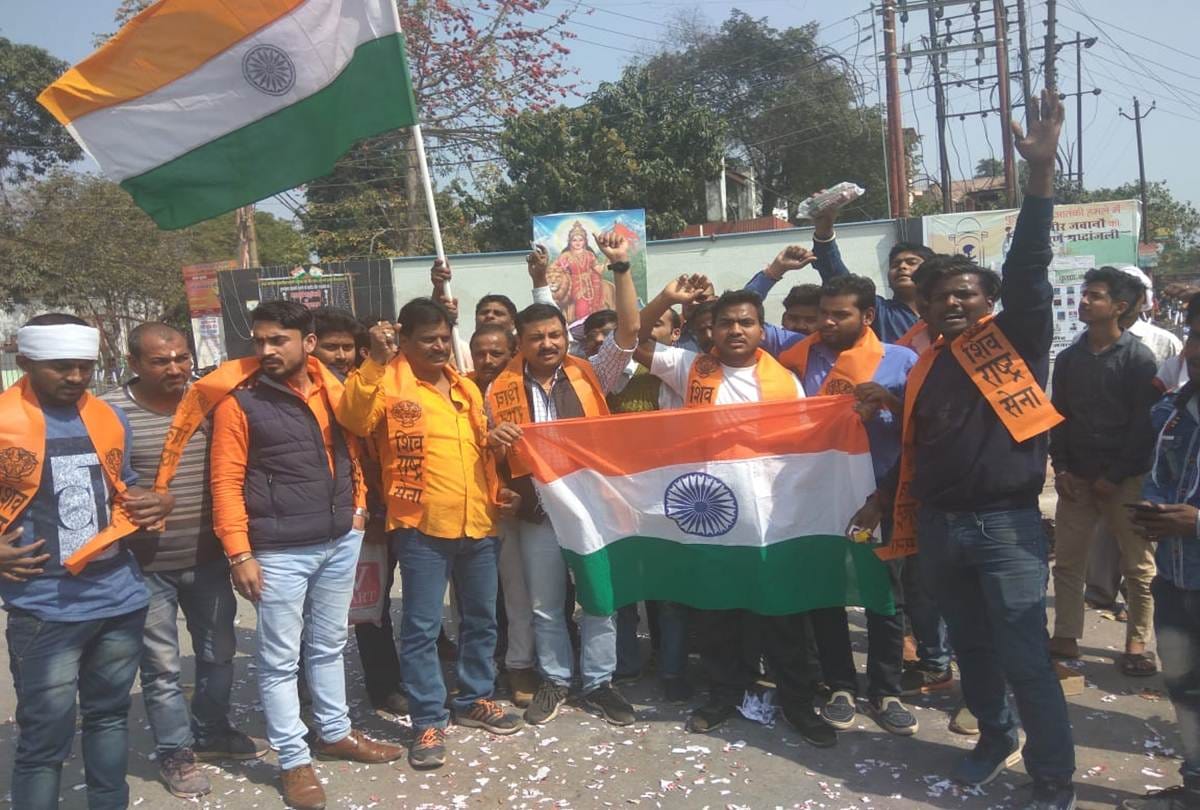 people celebrate IAF air strike in POK in Gorakhpur