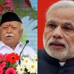 संघ प्रमुख मोहन भागवत व पीएम नरेंद्र मोदी।