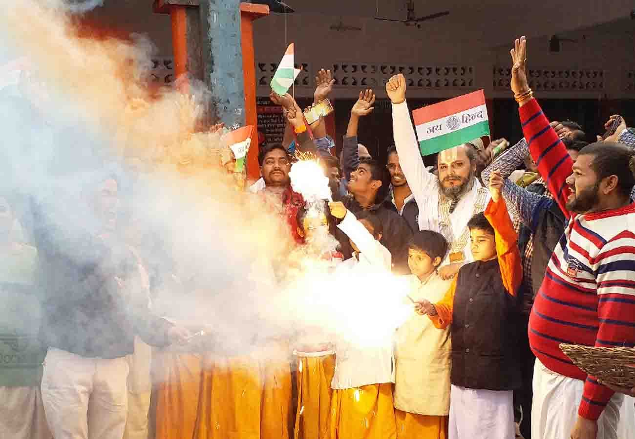 People celebrated with fireworks in Moradabad on India s victory in T20 World Cup