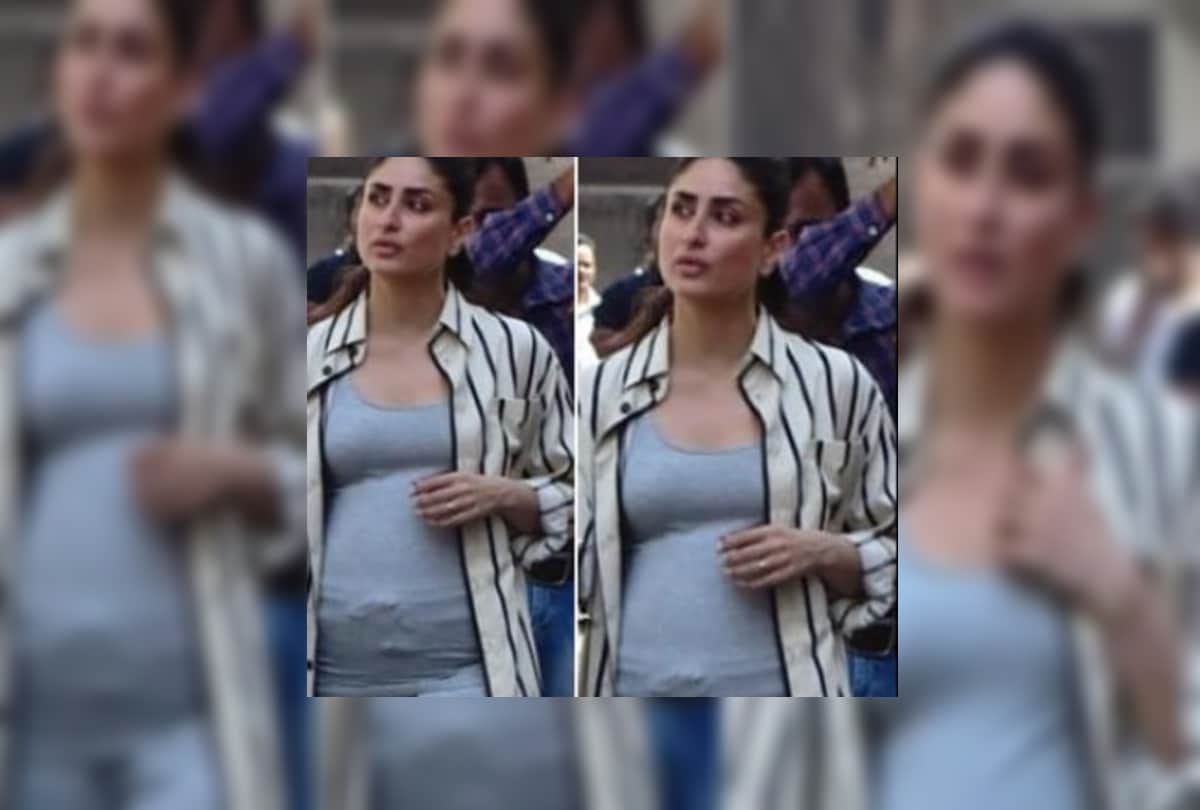 kareena kapoor flaunts her baby bump while shooting for her upcoming film good news