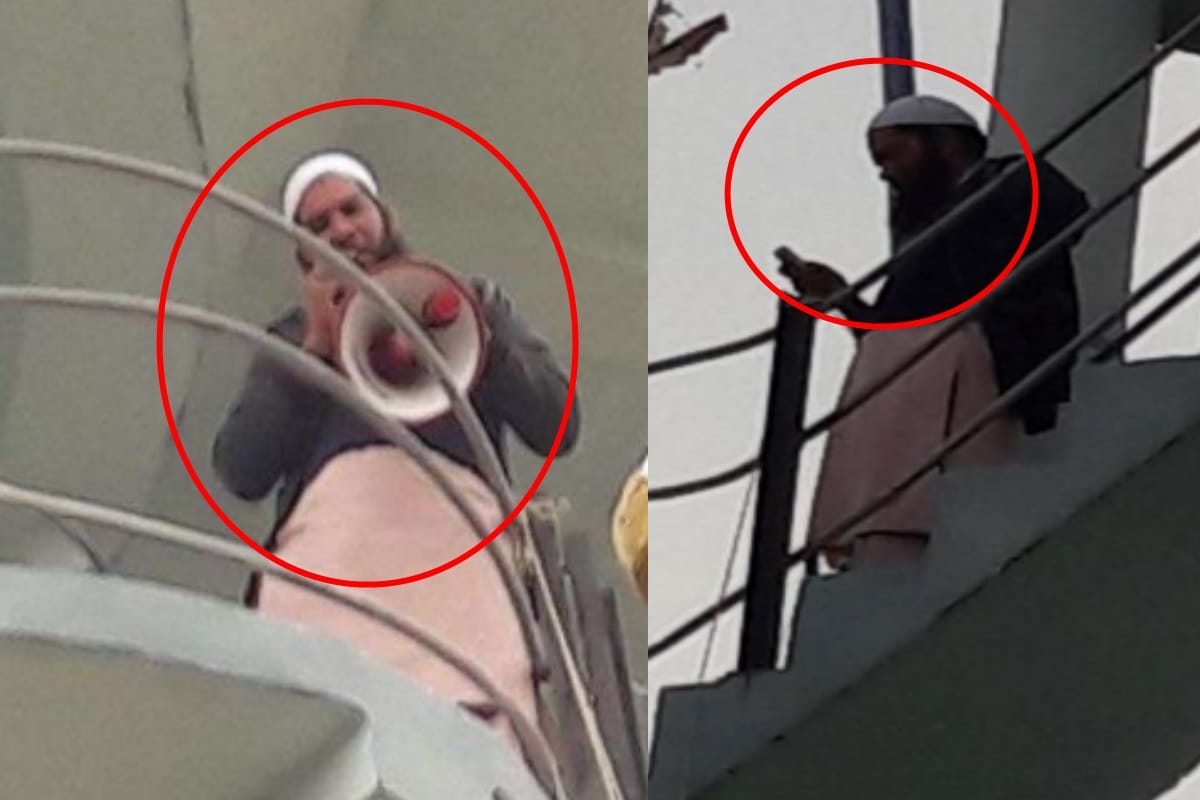muslim man climb on water tank in Meerut saying our PM should be like Narendra Modi