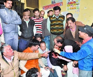 protest at BSA office