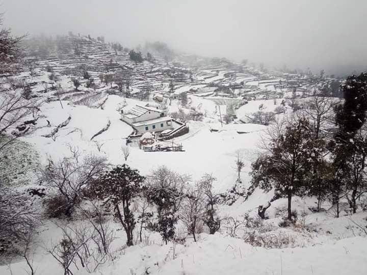 snowfall photos from mussoorie dhanaulti pthoragarh an chardham