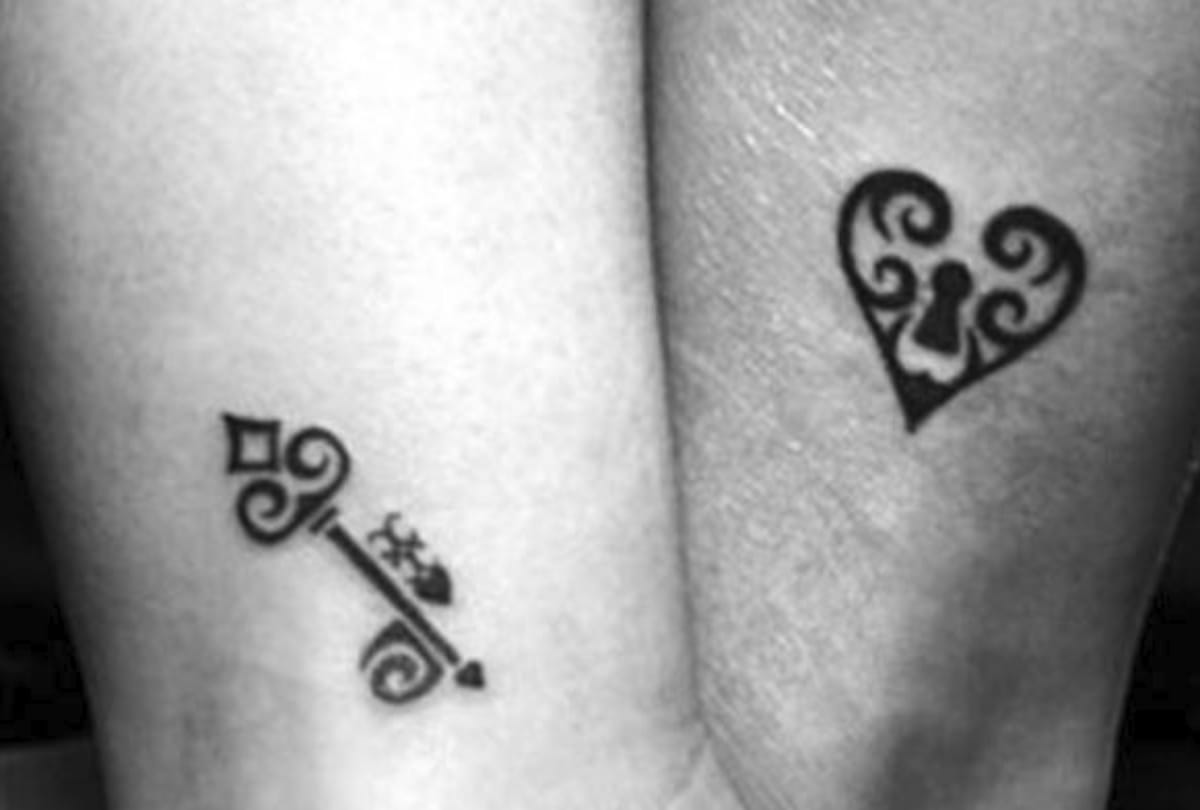 romantic couples  design tattoos in trend