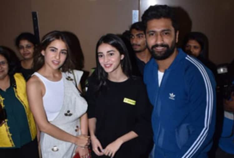 vicky kaushal sara ali khan ananya pandey attend sonchiriya screening
