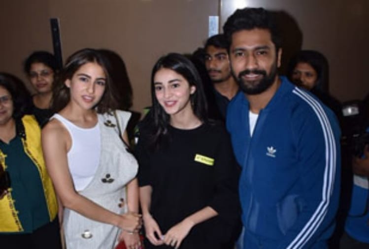 vicky kaushal sara ali khan ananya pandey attend sonchiriya screening
