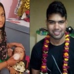 बेटे के साथ पत्नी मेघा, पति पंकज नौहवार