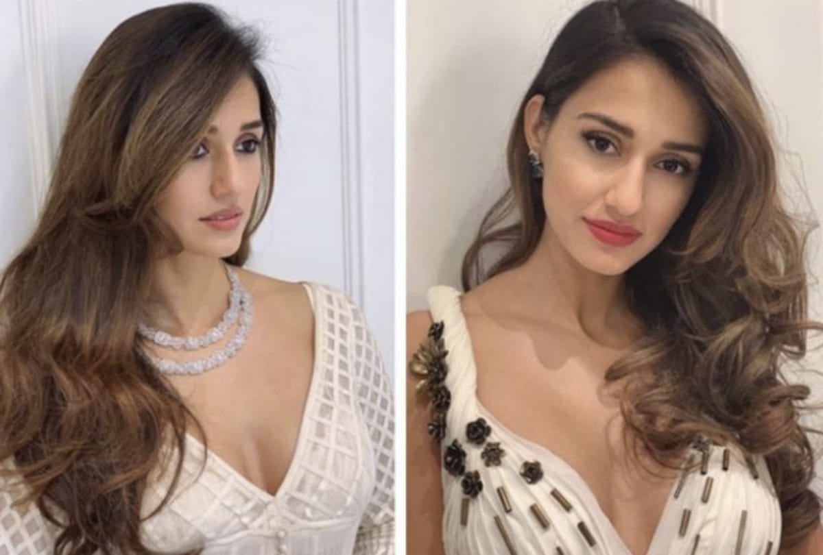 disha patani looking gorgeous in white gown at akash shloka pre wedding party