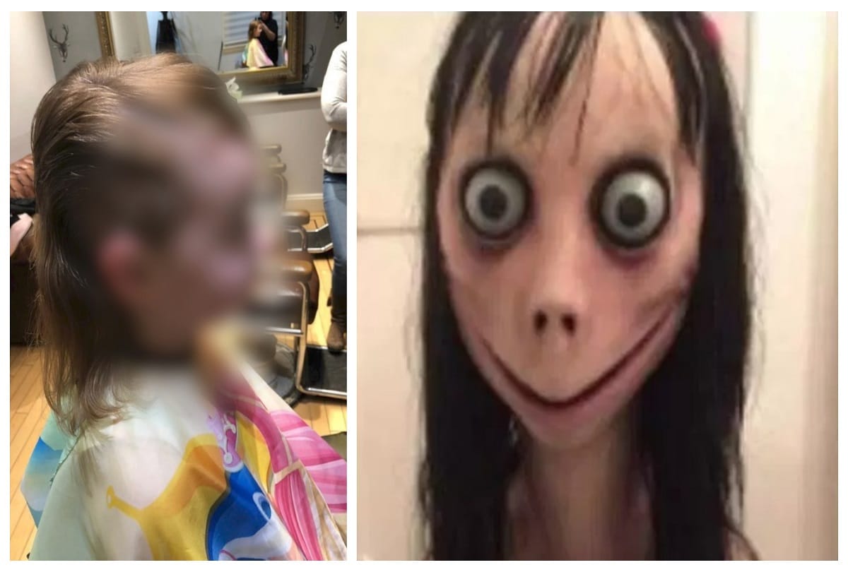 5 years old girl chops off hair after see momo challenge video on youtube