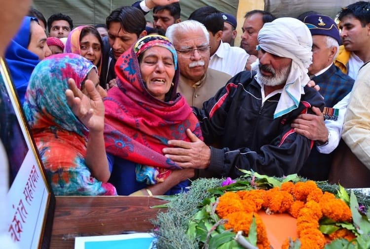 indian airforce sergeant vikrant Sherawat funeral, who died in mi 17 helicopter crashes in badgam