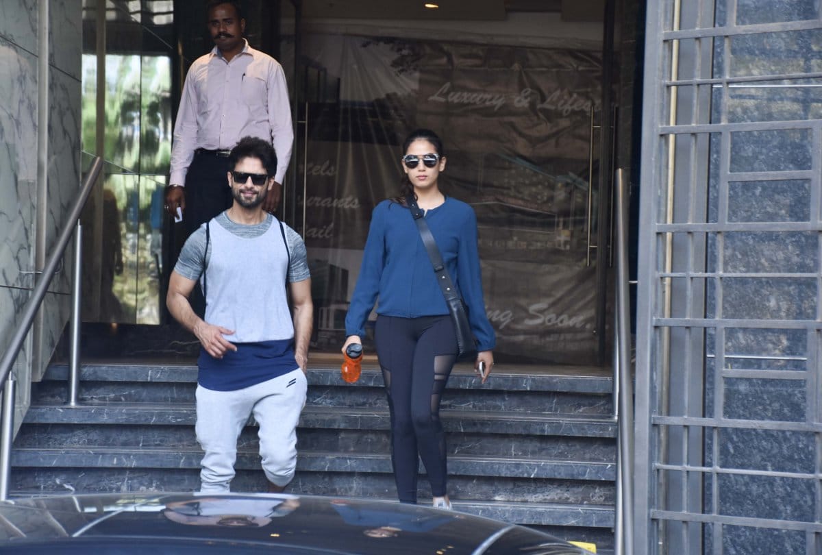 Shahid Kapoor spotted with wife Mira Rajput at outside of gym