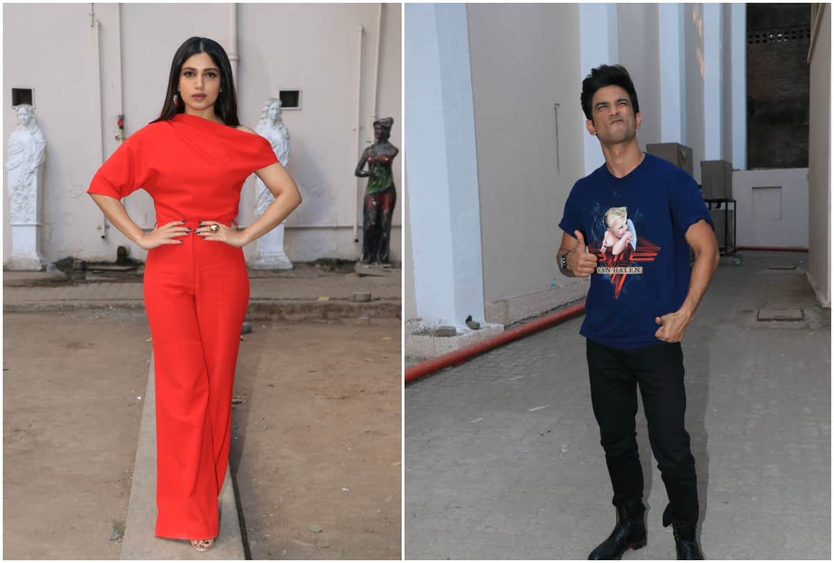 Sonchiraiya stars Sushant Singh Rajput Bhumi Pednekar spotted in Mumbai