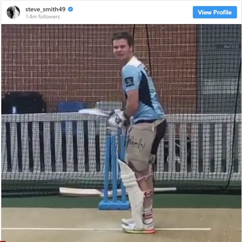 Steve Smith returns to training after elbow surgery, likely to be fit for IPL 2019