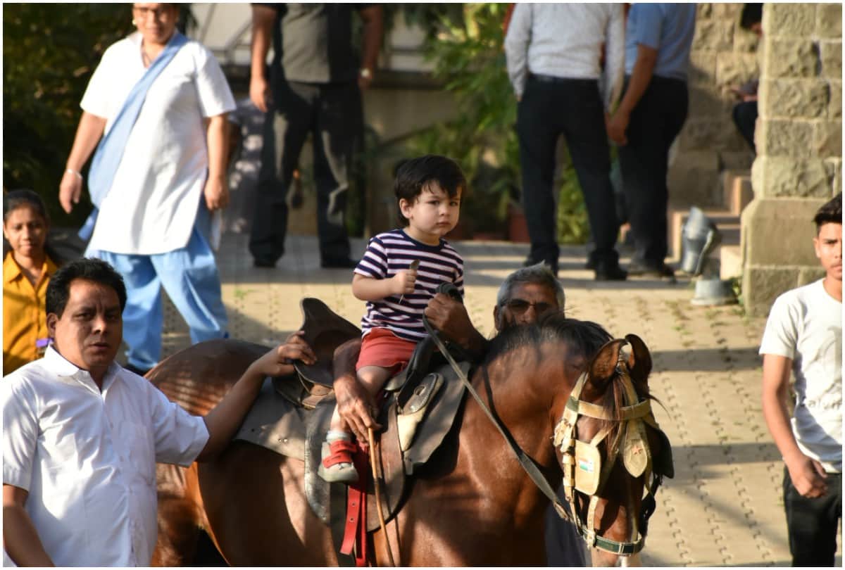 Kareena Saif son Taimur spotted with horse riding