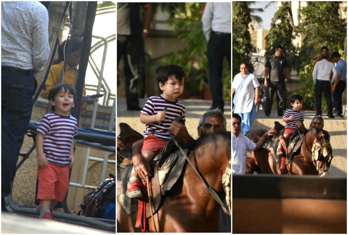Kareena Saif son Taimur spotted with horse riding