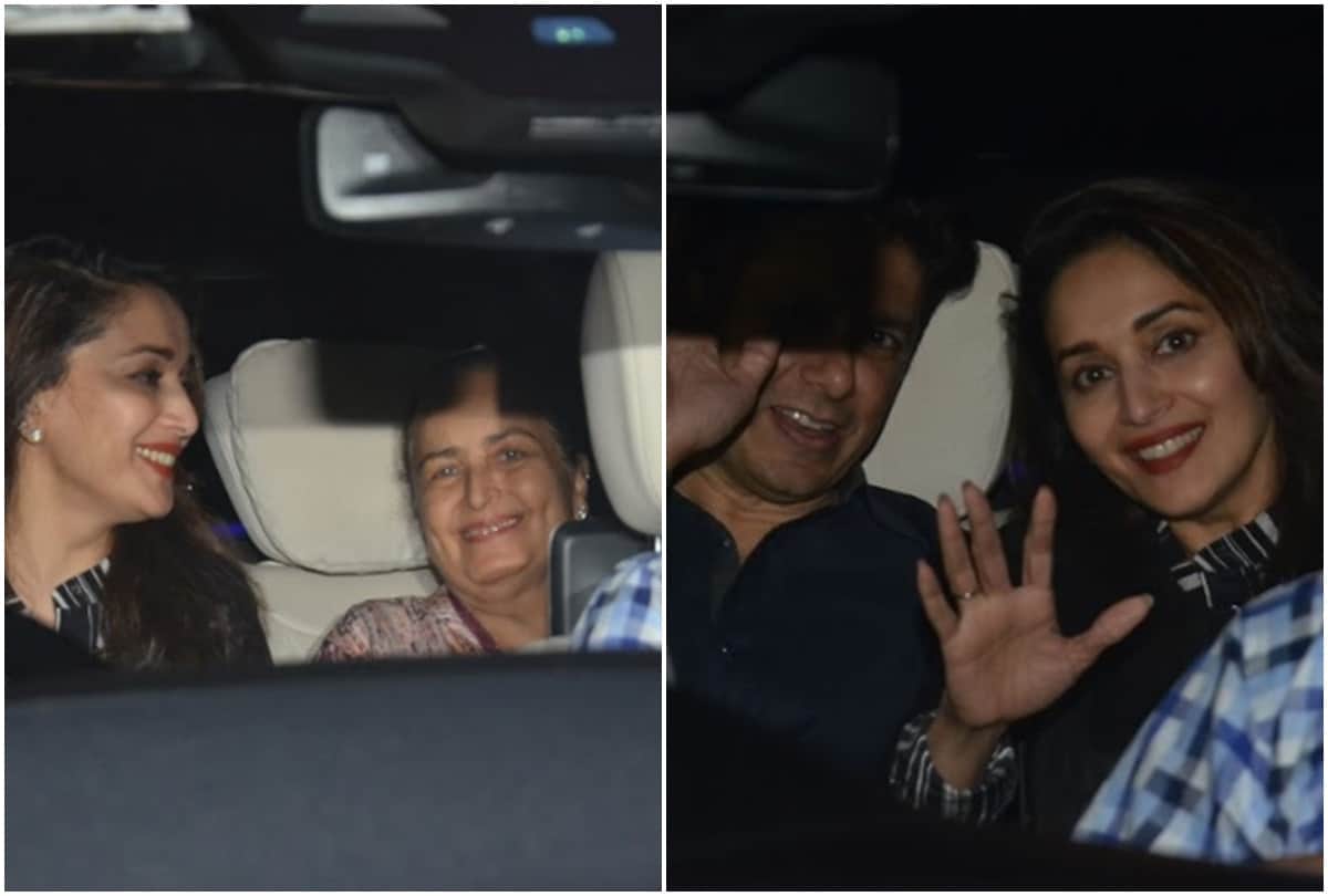 Madhuri Dixit Spotted With Husband And Mother See pics
