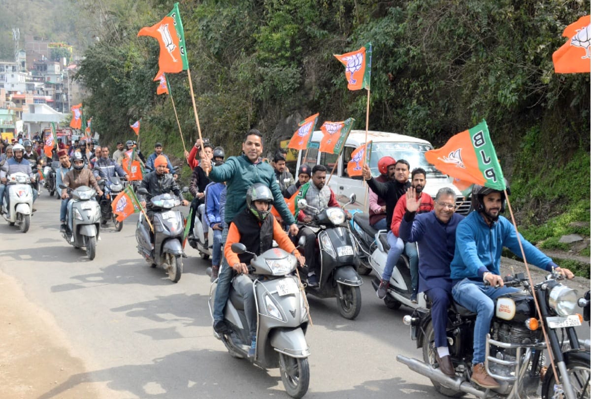 BJP Yuva Morcha organized bike rally in himachal