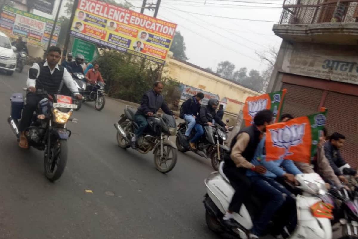 Loksabha Elections 2019: BJP Vijay Sankalp bike rally in Meerut