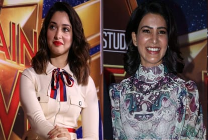 Samantha Akkineni Rakul Preet Kajal Aggarwal and Tamannaah Bhatia at Captain Marvel event