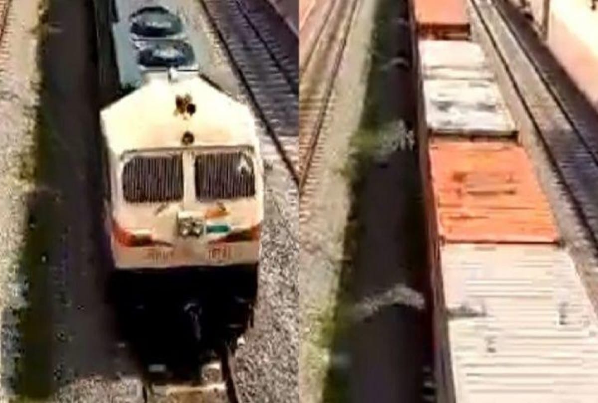 3 Train Rakes With 2 Km Long Train Chugs On Track In Odisha WATCH video